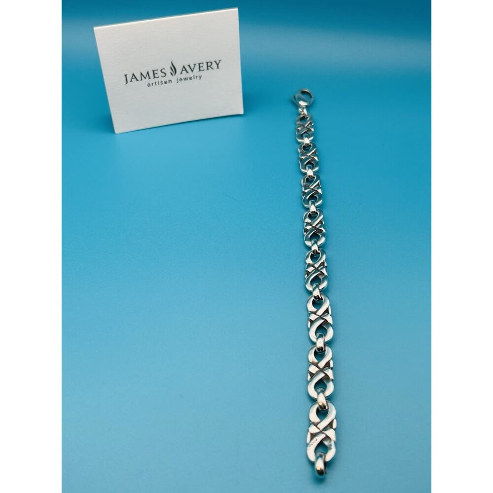 James Avery Retired 925 Sterling Silver Scrolled Infinity Link Bracelet 8" Inch - Picture 7 of 12